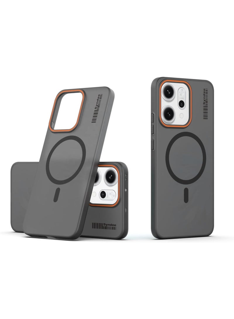 سيندي جراب هاتف محمول شفاف غير لامع مقاوم للاصفرار، بغطاء كامل، مصنوع من البولي كربونات، بلون دخاني غير لامع، مناسب لهاتف أوبو رينو 14 برو 5G (أسود) - Image 1